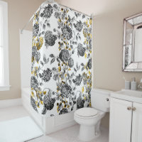 Équilibre floral d'or floral blanc noir de Toile