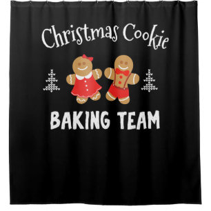 Rideaux De Douche Équipe de cuisine de Noël homme en pain d'épices