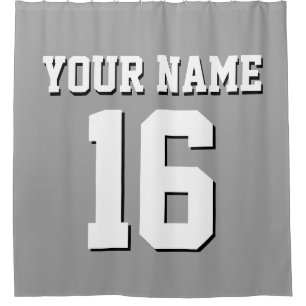 Rideaux De Douche Équipe de Jersey de sport blanc gris foncé