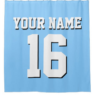 Rideaux De Douche Équipe de Jersey Sky Blue White Sports