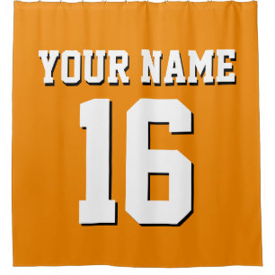 Rideaux De Douche Équipe Tangerine Orange White Sports Jersey
