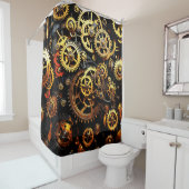 Rideaux De Douche Équipements de réchaud Steampunk 1004 (En situation)