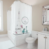 Rideaux De Douche Équitation de scooter après Tour Eiffel Paris (En situation)