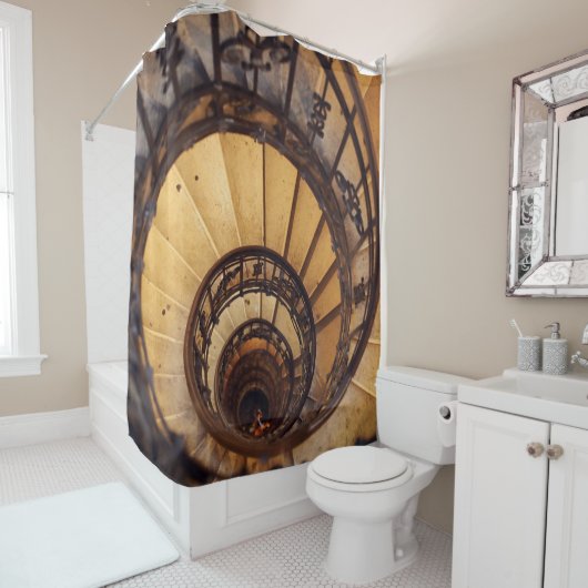 Rideaux De Douche Escalier circulaire spirale escalier vieux bâtimen (En situation)