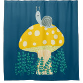 Rideaux De Douche Escargot lunaire sur champignon magique (Devant)