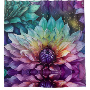 Rideaux De Douche Espace coloré Dahlia Fleur