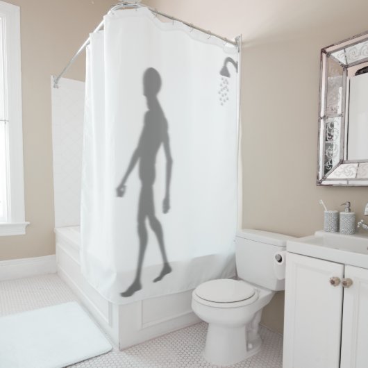 Rideaux De Douche Espace Extérieur Alien Effraction Funny Silhouette (En situation)