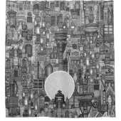 Rideaux De Douche espace ville mono bw (Devant)