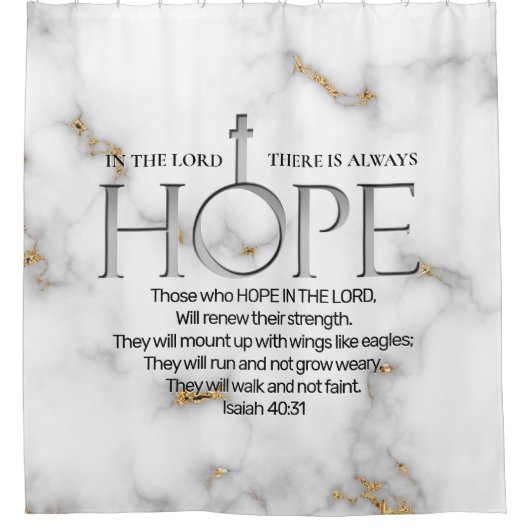 Rideaux De Douche Espoir dans l'Écriture Verse Ésaïe 40:31 (Devant)
