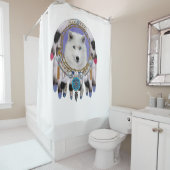 Rideaux De Douche Esprit indien indigène de loup (En situation)