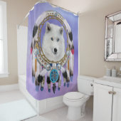 Rideaux De Douche Esprit indien indigène de loup (En situation)