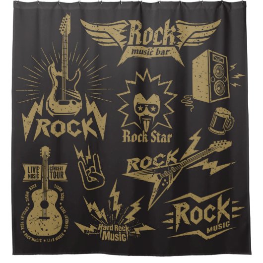 Rideaux De Douche Essence de musique rock énergique (Devant)