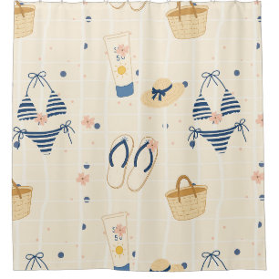 Rideaux De Douche Essentiels de plage d'été motif (8)