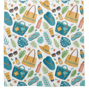 Rideaux De Douche Essentiels d'été de plage Motif (1)