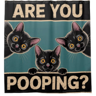 Rideaux De Douche "Est-ce que vous faites caca?" Drôles de chats noi
