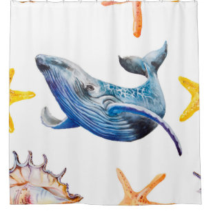 Rideaux De Douche Estarfish des Caraïbes motifs sans joint