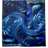 Rideaux De Douche Estrela azul ondulada com trados em ziguezague (Devant)