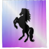 Rideaux De Douche Étalon noir sur fond violet (Devant)