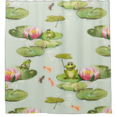 Rideaux De Douche Étang de grenouille aquarelle (Devant)