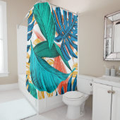 Rideaux De Douche été tropical feuille exotique (En situation)