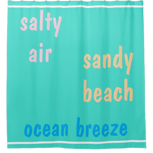 Rideaux De Douche Été Turquoise Salty Air (Devant)
