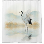 Rideaux De Douche Ethereal Crane Elegance (Devant)