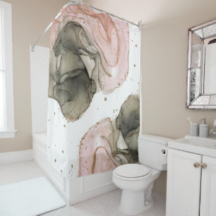 Rideaux De Douche Ethereal Moody Black Gold Inky Imaginaire Glam