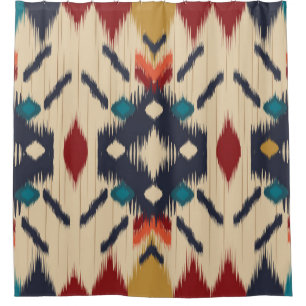 Rideaux De Douche Ethnic Abstrait : Tribal Geometry Print.