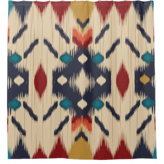 Rideaux De Douche Ethnic Abstrait : Tribal Geometry Print. (Devant)