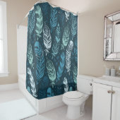 Rideaux De Douche Ethnic feathers seamless pattern (En situation)