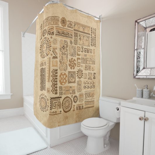 Rideaux De Douche Ethnic handmade ornament (En situation)