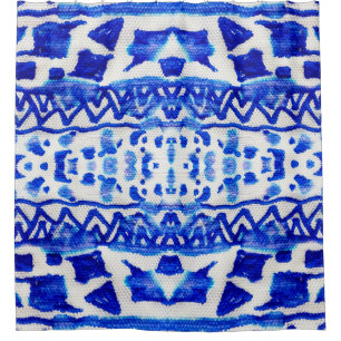 Rideaux De Douche Ethnic Indigo Arrow Native Motifs