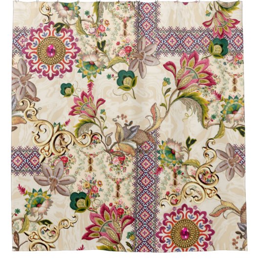 Rideaux De Douche Ethnic Mughal Floral Paisley (Devant)
