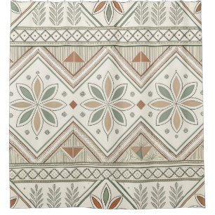 Rideaux De Douche Ethnique géométrique Tribal Tribal sans couture Mo