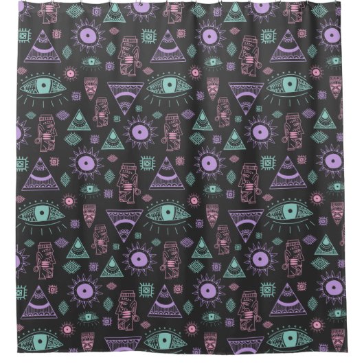 Rideaux De Douche Ethnique/Motif oculaire (Devant)