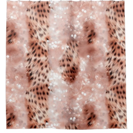 Rideaux De Douche Étincelle de léopard rose rose (Devant)