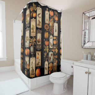 Rideaux De Douche Étiquettes de récup Halloween Automne 4 sur 7