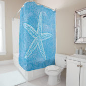 Rideaux De Douche Étoile de mer Aqua Bleu (En situation)