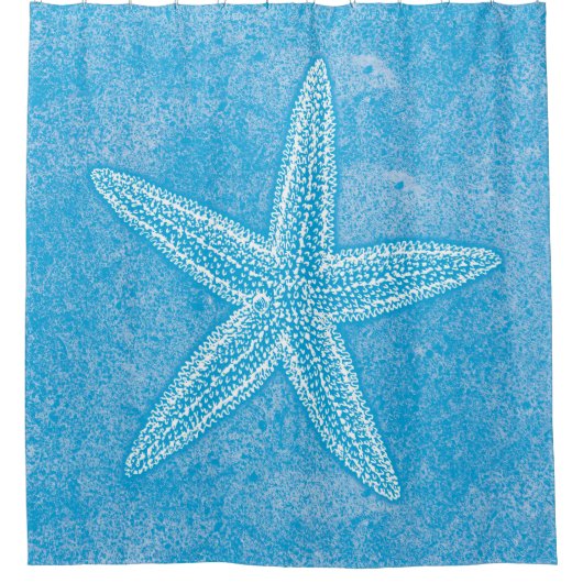 Rideaux De Douche Étoile de mer Aqua Bleu (Devant)