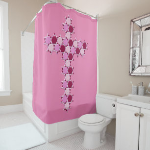 Rideaux De Douche Étoile rose de David Croix Illusion optique