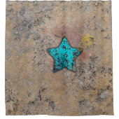 Rideaux De Douche Étoile turquoise dans les rochers (Devant)