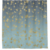 Rideaux De Douche Étoiles bleues d'Ombre d'or d'Aqua (Devant)