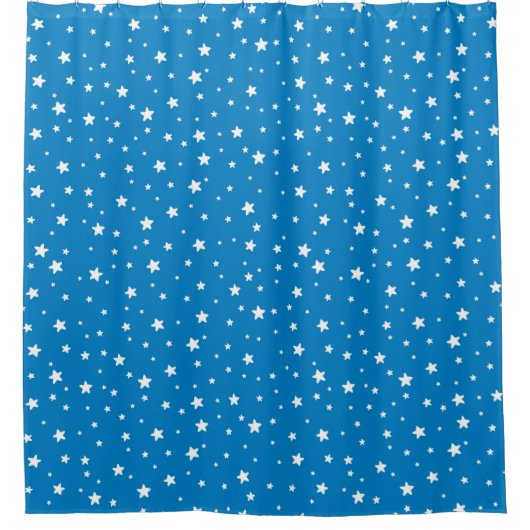 Rideaux De Douche Etoiles bleues et blanches Ciel céleste (Devant)