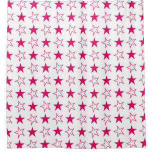 Rideaux De Douche étoiles colorées sans faille motif, étoiles roses