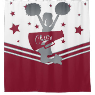 Rideaux De Douche Étoiles d'argent Marron Cheer Cheer-leading Filles