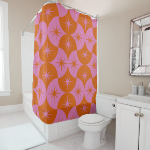 Rideaux De Douche Étoiles explosives rose orange sur coquilles Saint