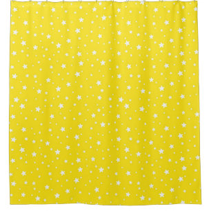 Rideaux De Douche Etoiles jaunes et blanches Ciel céleste