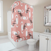 Rideaux De Douche Étoiles Motif Saumon rose (En situation)