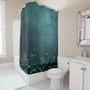 Rideaux De Douche Étoiles Mystic Twilight Luminosité de néon vert