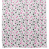 Rideaux De Douche Étoiles Noir Argent Rose (Devant)